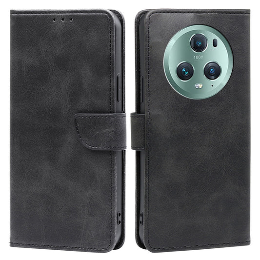 For Honor Magic5 Pro Flip Leather Calf Texture Phone Case Stand Wallet Protective Cover
