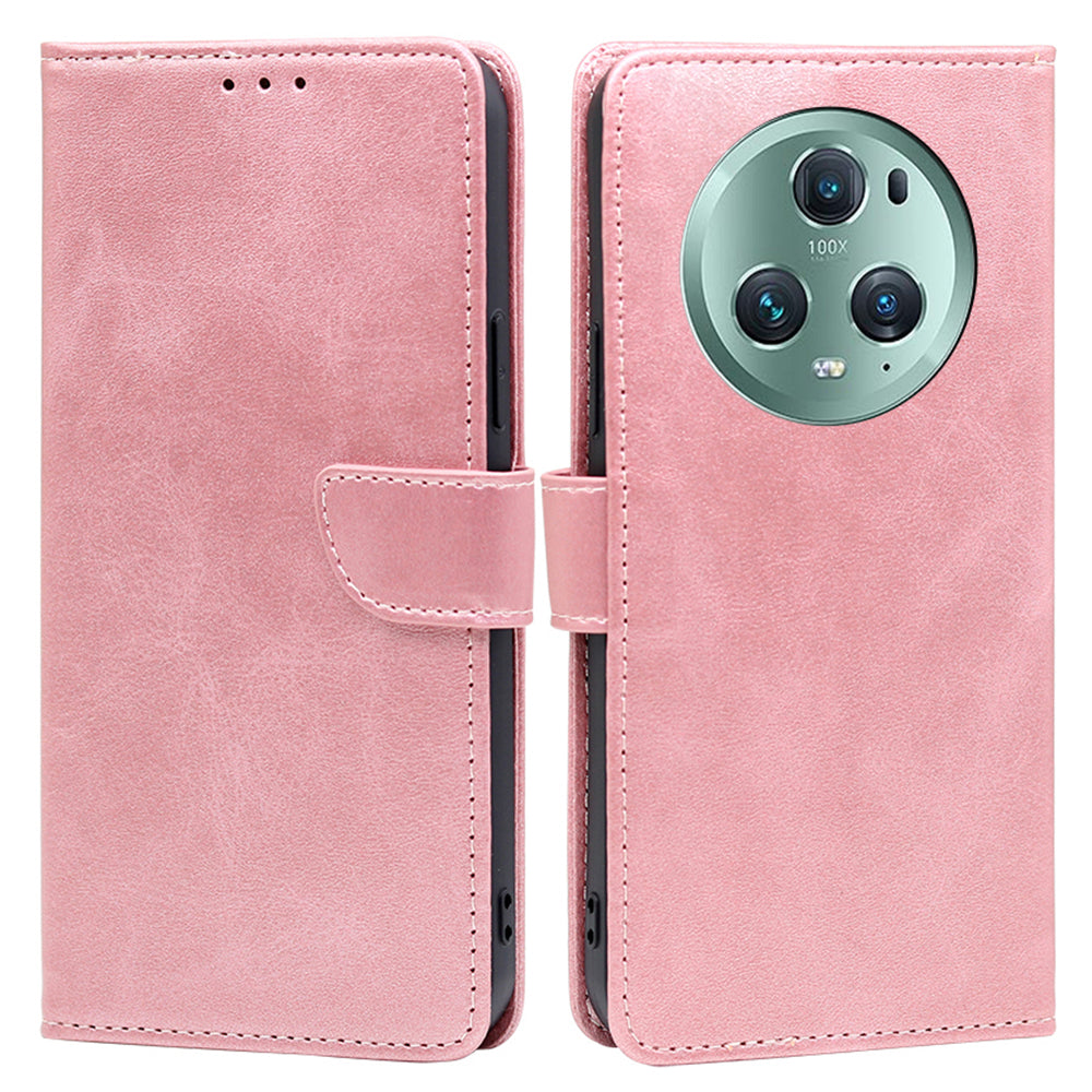 For Honor Magic5 Pro Flip Leather Calf Texture Phone Case Stand Wallet Protective Cover