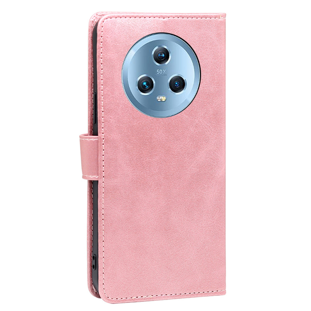 For Honor Magic5 PU Leather Flip Stand Case Calf Texture Wallet Folio Phone Cover