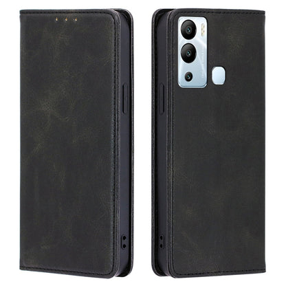 For Infinix Hot 12i 4G PU Leather+TPU Phone Case Calf Texture Magnetic Closing Wallet Stand Cover