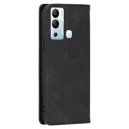 For Infinix Hot 12i 4G PU Leather+TPU Phone Case Calf Texture Magnetic Closing Wallet Stand Cover