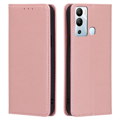 For Infinix Hot 12i 4G PU Leather+TPU Phone Case Calf Texture Magnetic Closing Wallet Stand Cover