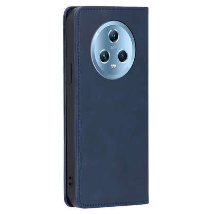 For Honor Magic5 PU Leather+TPU Wallet Stand Phone Case Calf Texture Magnetic Closing Cover