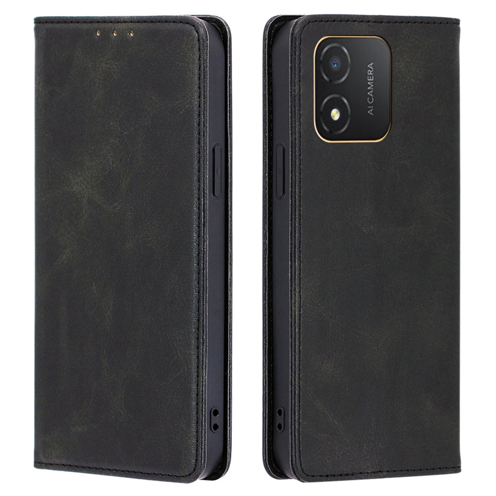 Wallet Stand Shell for Honor X5 4G PU Leather+TPU Phone Case Calf Texture Magnetic Closing Cover