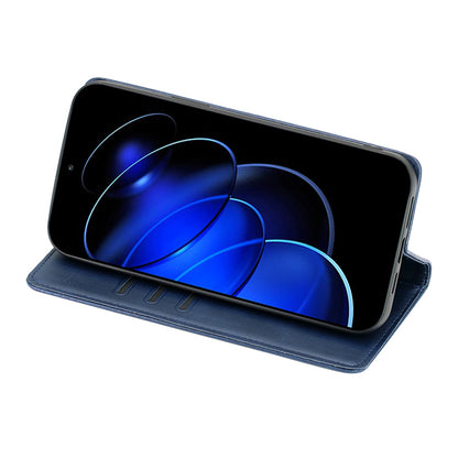 Wallet Stand Shell for Honor X5 4G PU Leather+TPU Phone Case Calf Texture Magnetic Closing Cover