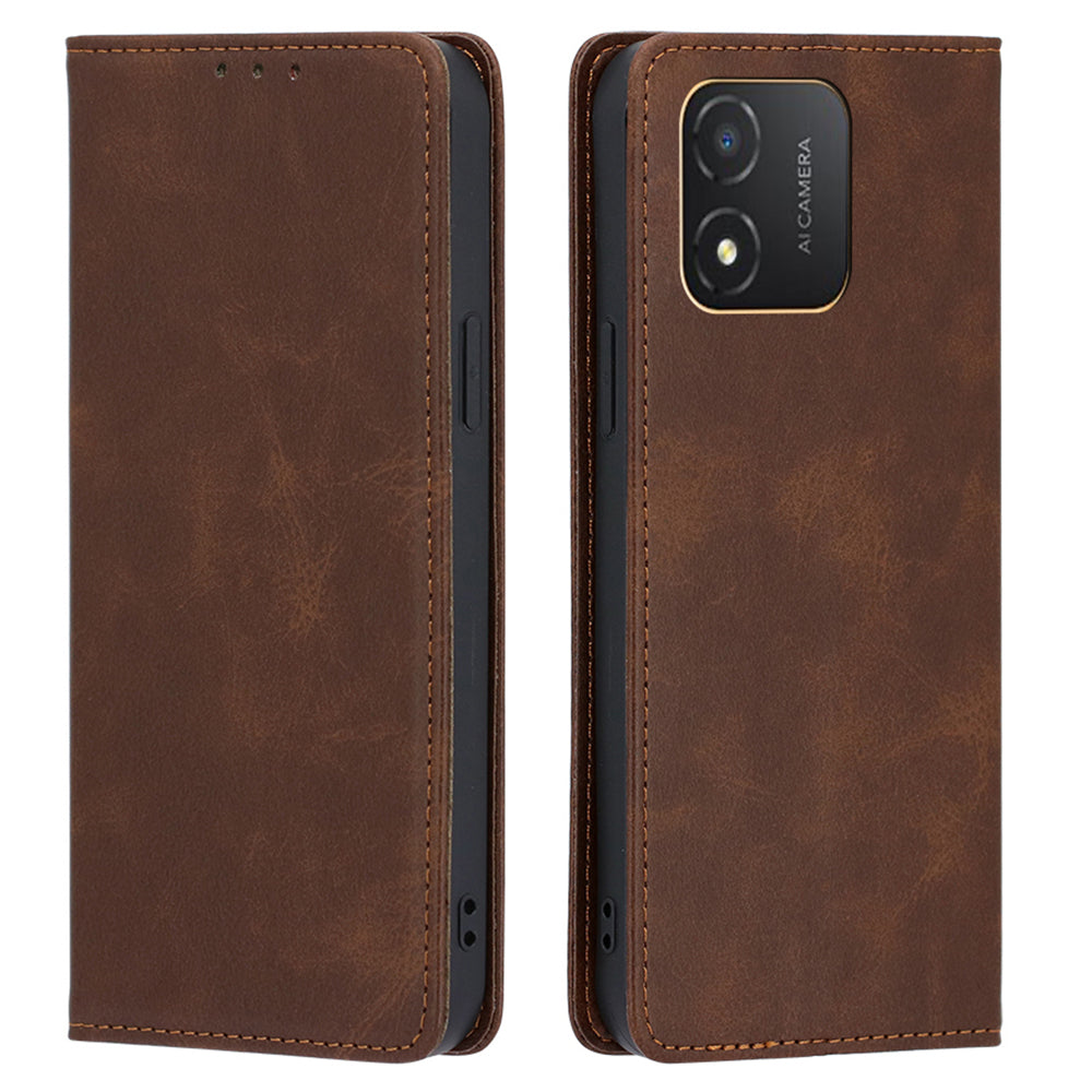 Wallet Stand Shell for Honor X5 4G PU Leather+TPU Phone Case Calf Texture Magnetic Closing Cover