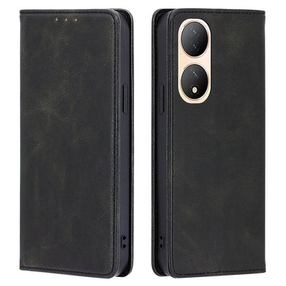 For vivo Y100 5G PU Leather+TPU Wallet Stand Phone Magnetic Closing Case Calf Texture Cover
