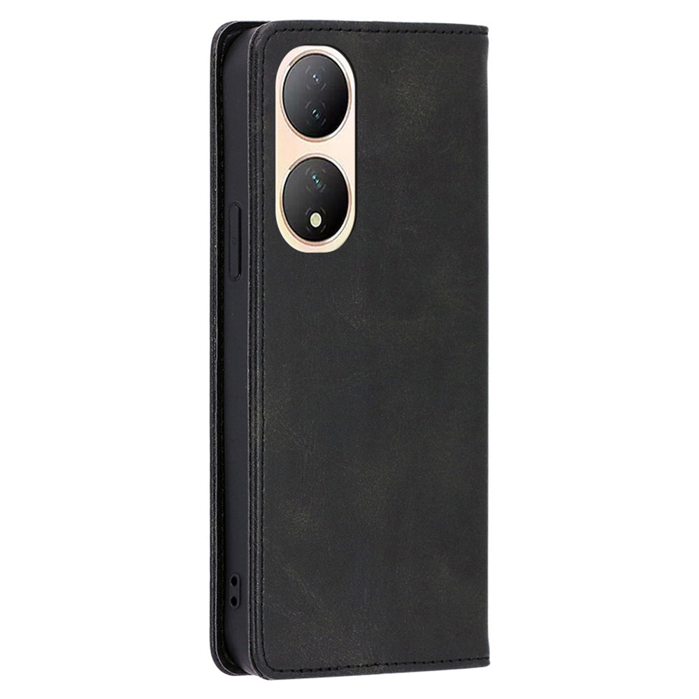 For vivo Y100 5G PU Leather+TPU Wallet Stand Phone Magnetic Closing Case Calf Texture Cover