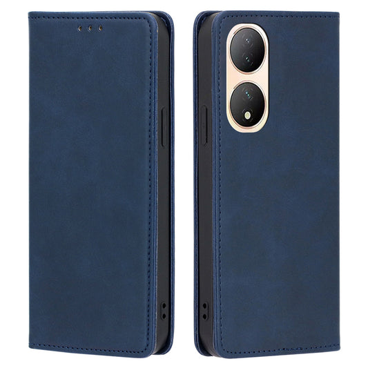 For vivo Y100 5G PU Leather+TPU Wallet Stand Phone Magnetic Closing Case Calf Texture Cover