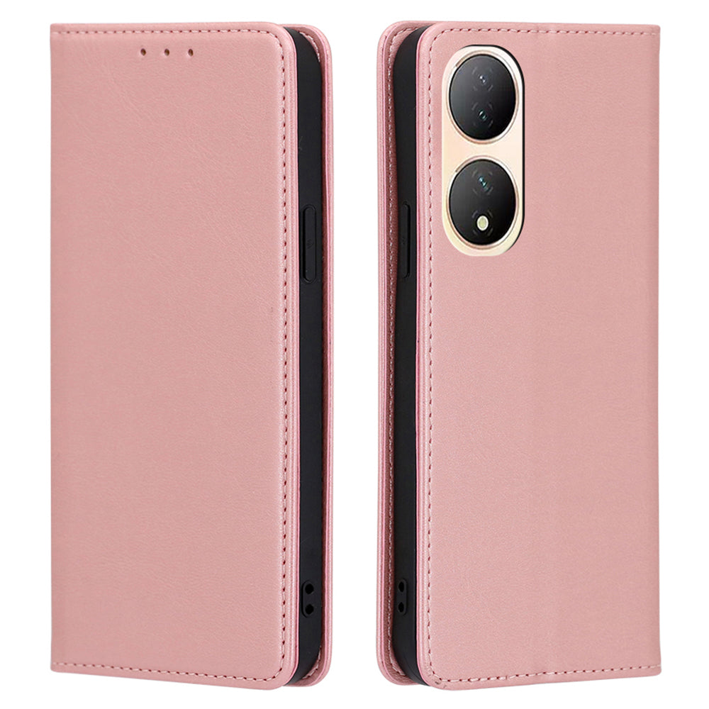 For vivo Y100 5G PU Leather+TPU Wallet Stand Phone Magnetic Closing Case Calf Texture Cover