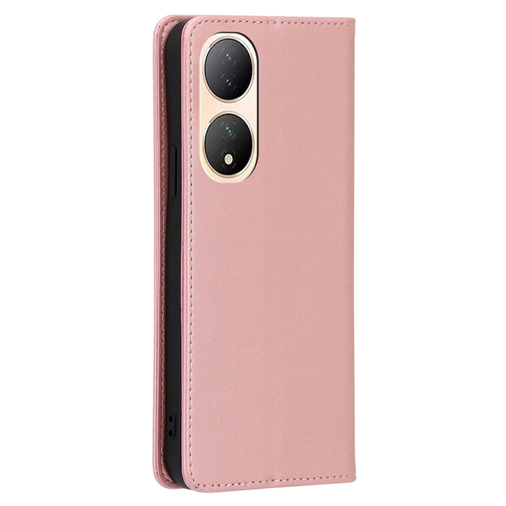 For vivo Y100 5G PU Leather+TPU Wallet Stand Phone Magnetic Closing Case Calf Texture Cover