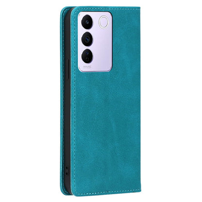 For vivo S16e 5G PU Leather Anti-drop Wallet Stand Phone Case Calf Texture Magnetic Closing Cover