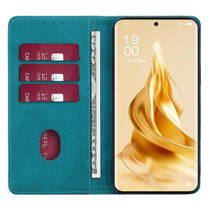 For Oppo Find X6 Pro Phone Case PU Leather+TPU Wallet Stand Calf Texture Magnetic Closing Cover