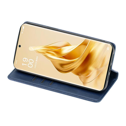 For Oppo Find X6 Calf Texture PU Leather Wallet Stand Phone Case Magnetic Adsorption Cover