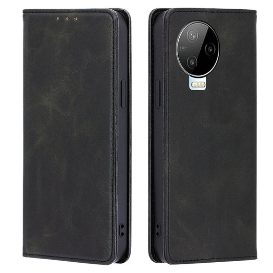 For Infinix Note 12 Pro 4G / Note 12 (2023) 4G PU Leather Wallet Stand Shell Calf Texture Magnetic Closing Phone Case