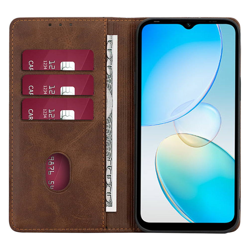 For Infinix Note 12 Pro 4G / Note 12 (2023) 4G PU Leather Wallet Stand Shell Calf Texture Magnetic Closing Phone Case