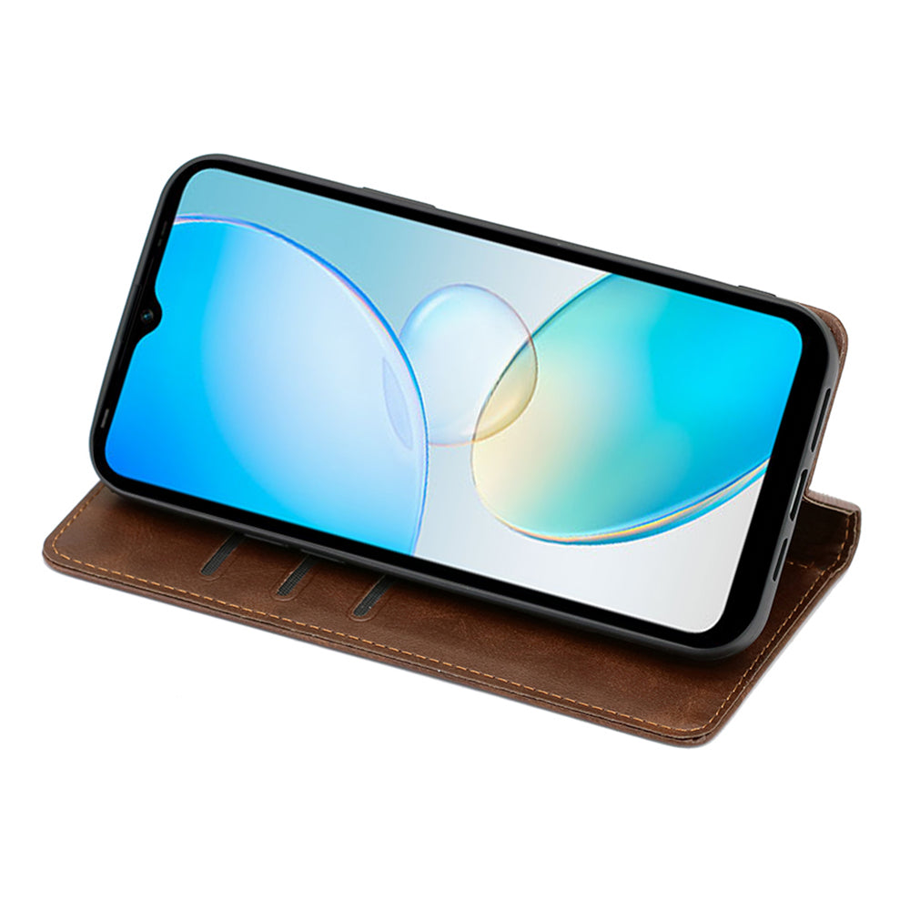 For Infinix Note 12 Pro 4G / Note 12 (2023) 4G PU Leather Wallet Stand Shell Calf Texture Magnetic Closing Phone Case