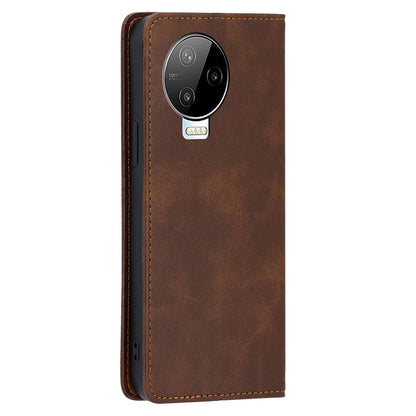 For Infinix Note 12 Pro 4G / Note 12 (2023) 4G PU Leather Wallet Stand Shell Calf Texture Magnetic Closing Phone Case