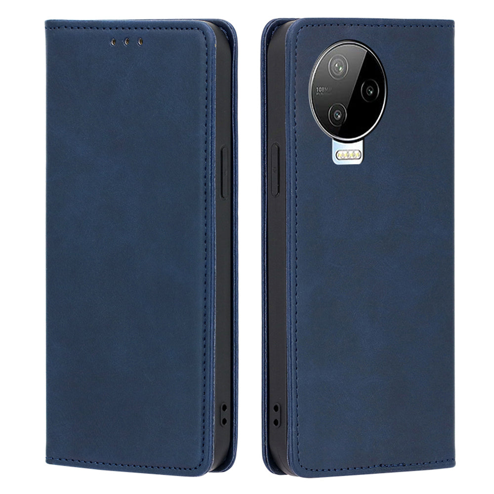 For Infinix Note 12 Pro 4G / Note 12 (2023) 4G PU Leather Wallet Stand Shell Calf Texture Magnetic Closing Phone Case