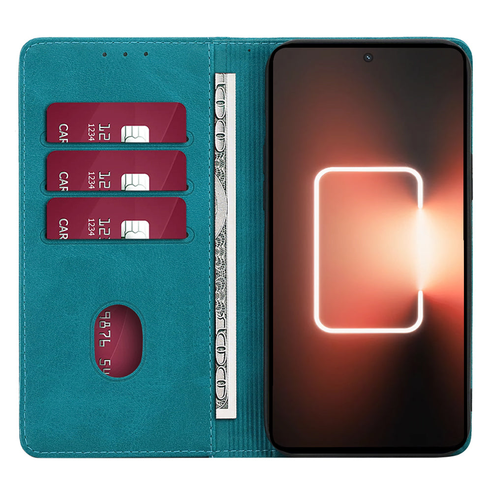 For Realme C55 PU Leather Protective Shell Magnetic Closing Wallet Stand Phone Case