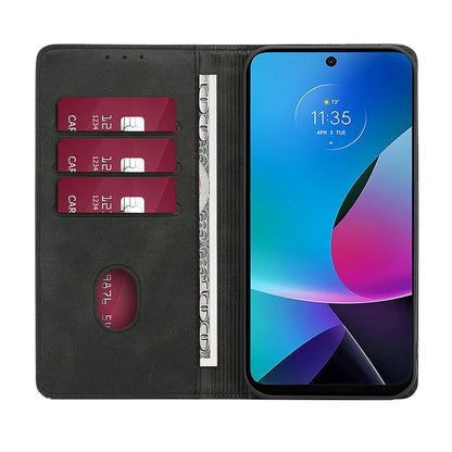 For Motorola Moto G Power 5G Magnetic Closing Stand Phone Case PU Leather Wallet Protective Shell