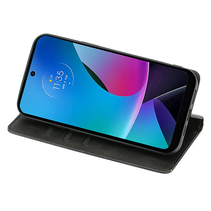 For Motorola Moto G Power 5G Magnetic Closing Stand Phone Case PU Leather Wallet Protective Shell