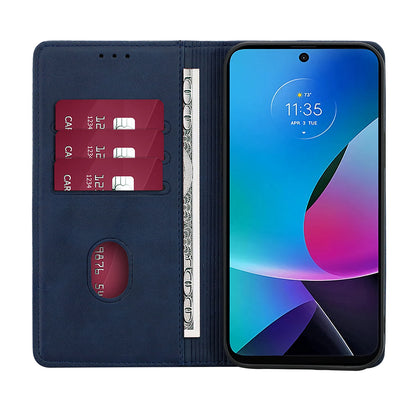 For Motorola Moto G Power 5G Magnetic Closing Stand Phone Case PU Leather Wallet Protective Shell