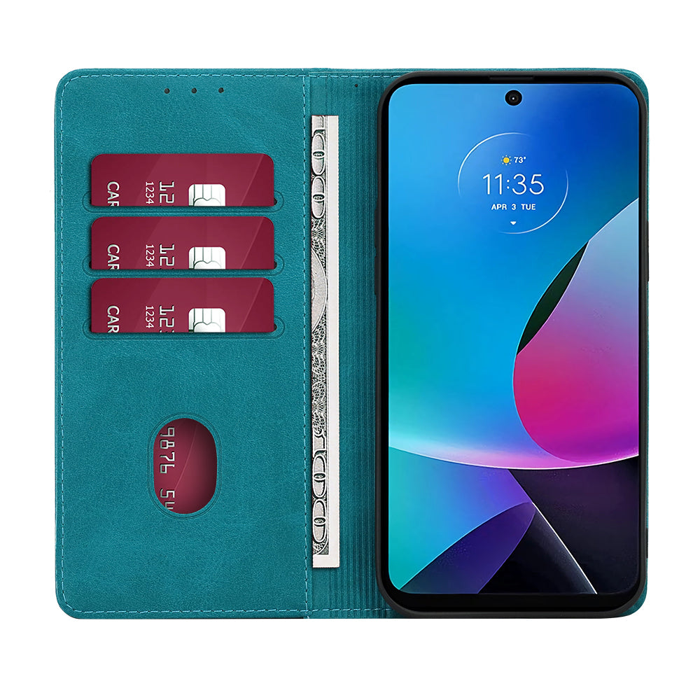 For Motorola Moto G Power 5G Magnetic Closing Stand Phone Case PU Leather Wallet Protective Shell