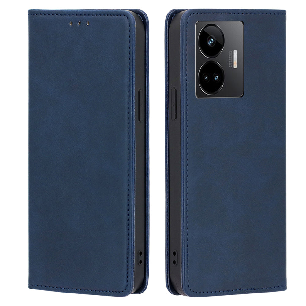Leather Phone Case for Realme GT Neo 5 5G / GT3 5G / GT Neo 5 240W 5G Calf Texture Wallet Stand Magnetic Cover