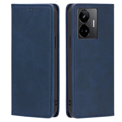 Leather Phone Case for Realme GT Neo 5 5G / GT3 5G / GT Neo 5 240W 5G Calf Texture Wallet Stand Magnetic Cover