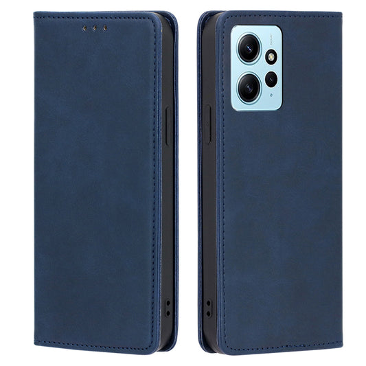 For Xiaomi Redmi Note 12 4G PU Leather Wallet Case Calf Texture Stand Magnetic Phone Cover