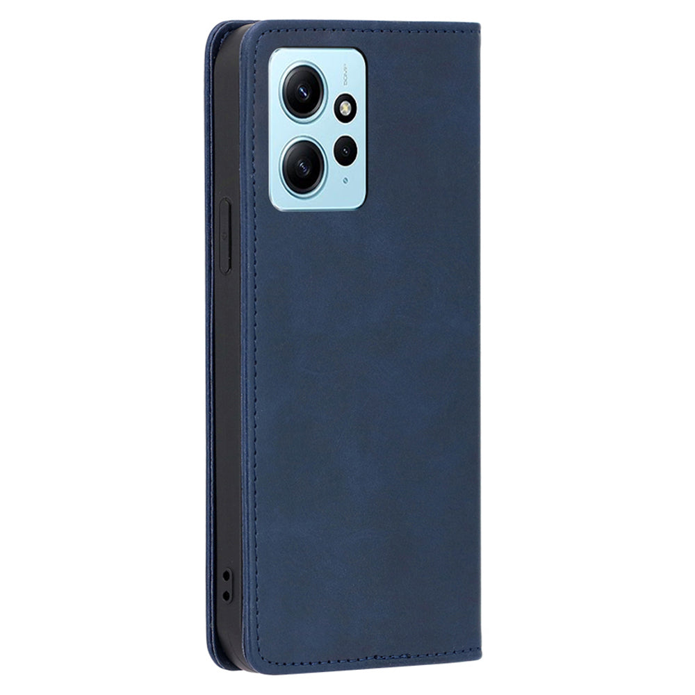 For Xiaomi Redmi Note 12 4G PU Leather Wallet Case Calf Texture Stand Magnetic Phone Cover