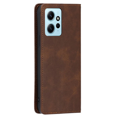For Xiaomi Redmi Note 12 4G PU Leather Wallet Case Calf Texture Stand Magnetic Phone Cover