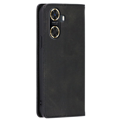 For Huawei Enjoy 60 PU Leather Stand Wallet Case Calf Texture Magnetic Shockproof Phone Cover