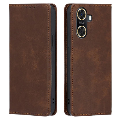 For Huawei Enjoy 60 PU Leather Stand Wallet Case Calf Texture Magnetic Shockproof Phone Cover