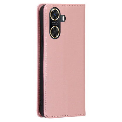 For Huawei Enjoy 60 PU Leather Stand Wallet Case Calf Texture Magnetic Shockproof Phone Cover