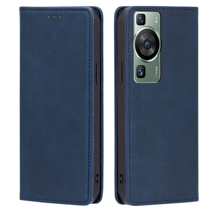 For Huawei P60 / P60 Pro PU Leather Phone Case Stand Wallet Calf Texture Magnetic Protective Cover