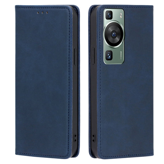 For Huawei P60 / P60 Pro PU Leather Phone Case Stand Wallet Calf Texture Magnetic Protective Cover