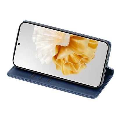For Huawei P60 / P60 Pro PU Leather Phone Case Stand Wallet Calf Texture Magnetic Protective Cover