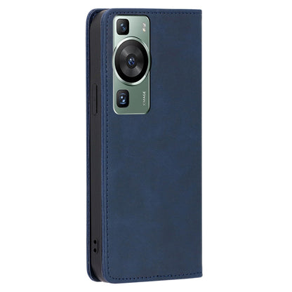 For Huawei P60 / P60 Pro PU Leather Phone Case Stand Wallet Calf Texture Magnetic Protective Cover