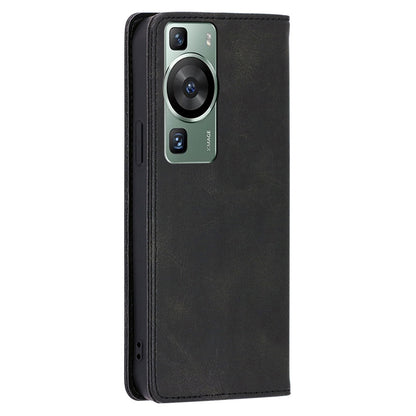 For Huawei P60 / P60 Pro PU Leather Phone Case Stand Wallet Calf Texture Magnetic Protective Cover