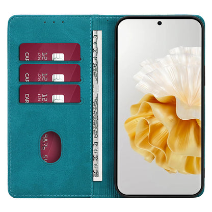 For Huawei P60 / P60 Pro PU Leather Phone Case Stand Wallet Calf Texture Magnetic Protective Cover