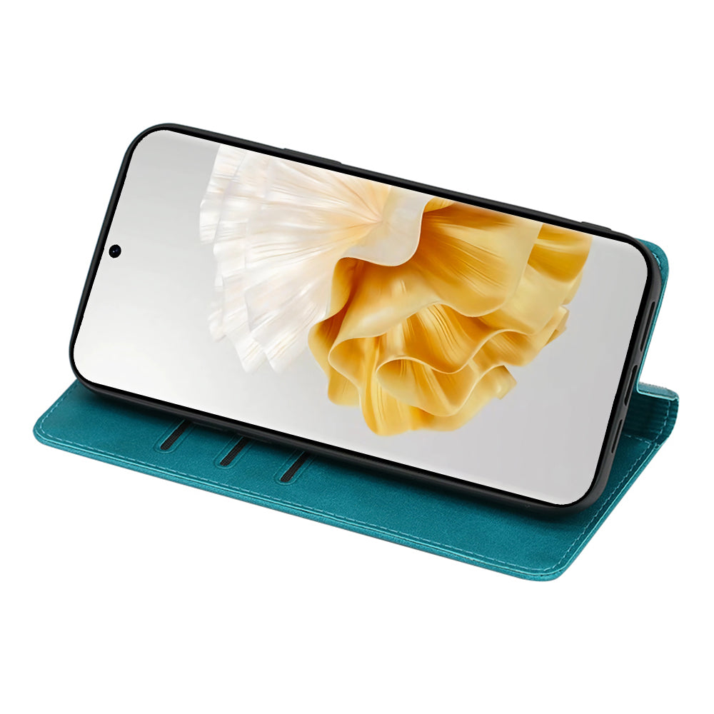 For Huawei P60 / P60 Pro PU Leather Phone Case Stand Wallet Calf Texture Magnetic Protective Cover