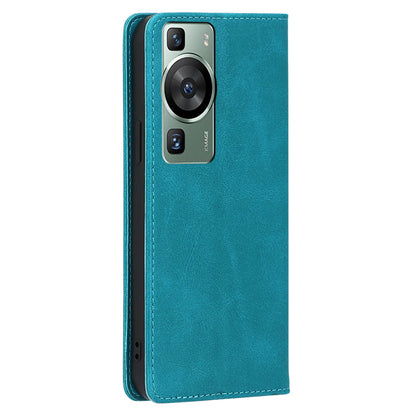 For Huawei P60 / P60 Pro PU Leather Phone Case Stand Wallet Calf Texture Magnetic Protective Cover