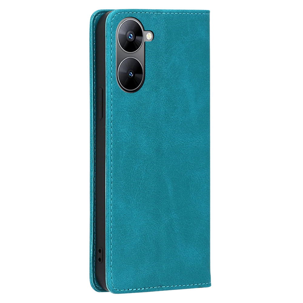 PU Leather Magnetic Flip Case for Realme V30 5G / V30t , Stand Calf Texture Wallet Phone Cover