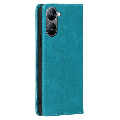 PU Leather Magnetic Flip Case for Realme V30 5G / V30t , Stand Calf Texture Wallet Phone Cover