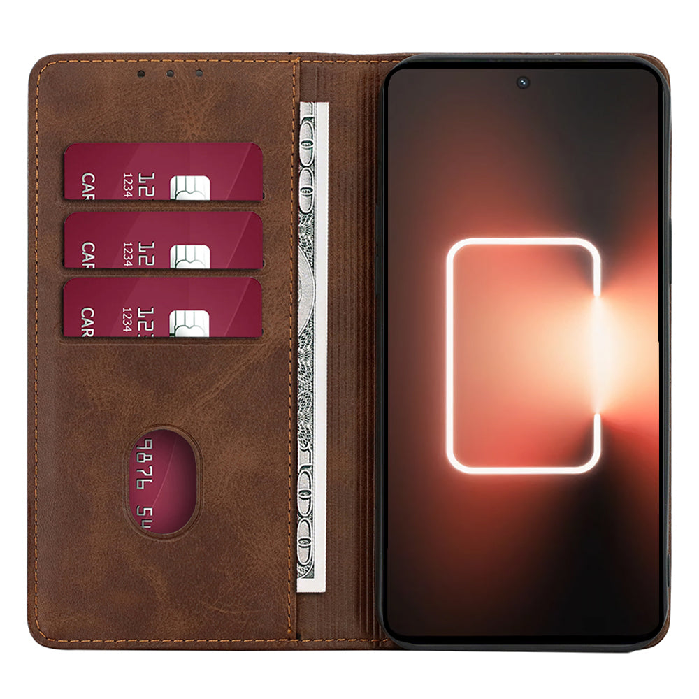 PU Leather Magnetic Flip Case for Realme V30 5G / V30t , Stand Calf Texture Wallet Phone Cover