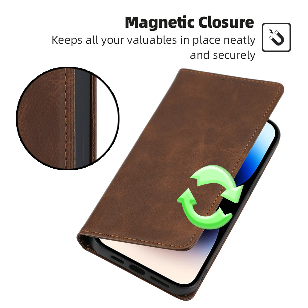 PU Leather Magnetic Flip Case for Realme V30 5G / V30t , Stand Calf Texture Wallet Phone Cover