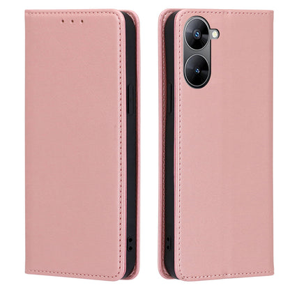 PU Leather Magnetic Flip Case for Realme V30 5G / V30t , Stand Calf Texture Wallet Phone Cover