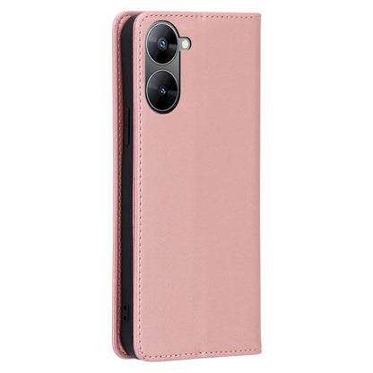 PU Leather Magnetic Flip Case for Realme V30 5G / V30t , Stand Calf Texture Wallet Phone Cover